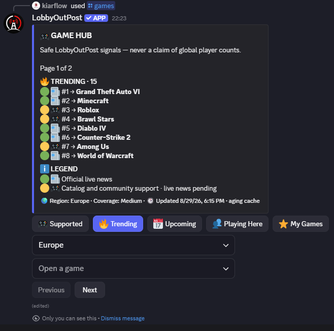 Game Hub Trending